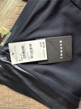 Trouvé Black Women's Pants with Faux Leather Trim
